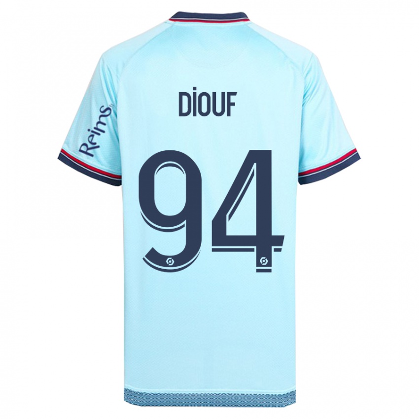 Børn Yehvann Diouf #94 Himmelblå Udebane Spillertrøjer 2023/24 Trøje T-Shirt