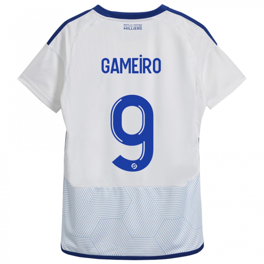 Børn Kévin Gameiro #9 Hvid Udebane Spillertrøjer 2023/24 Trøje T-Shirt