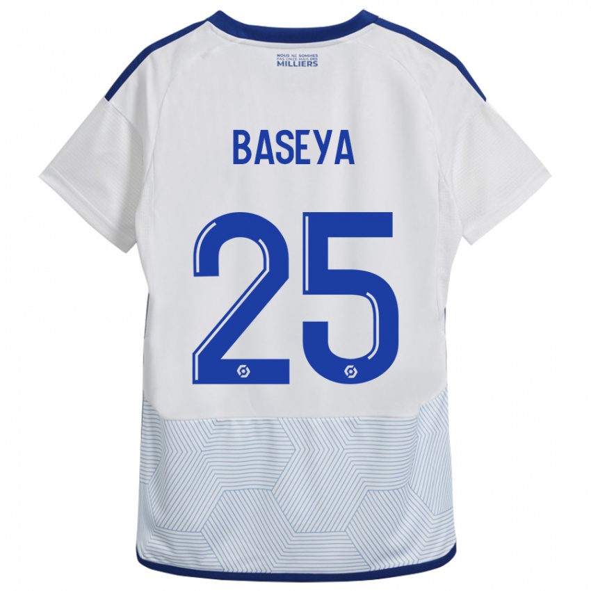 Børn Steven Baseya #25 Hvid Udebane Spillertrøjer 2023/24 Trøje T-Shirt