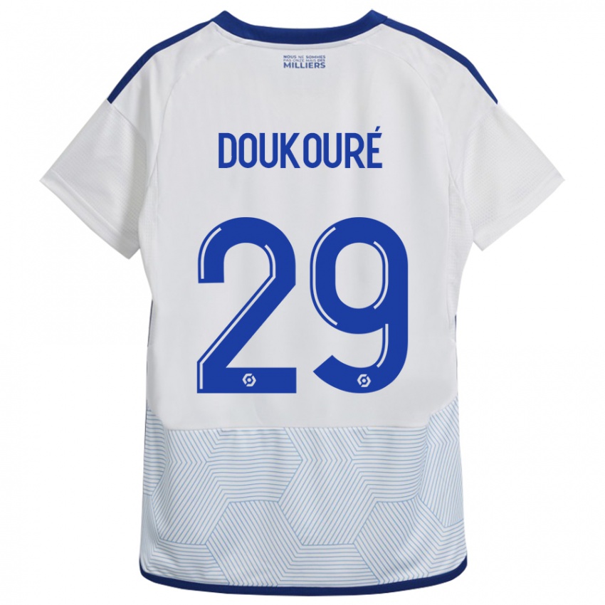 Børn Ismaël Doukouré #29 Hvid Udebane Spillertrøjer 2023/24 Trøje T-Shirt