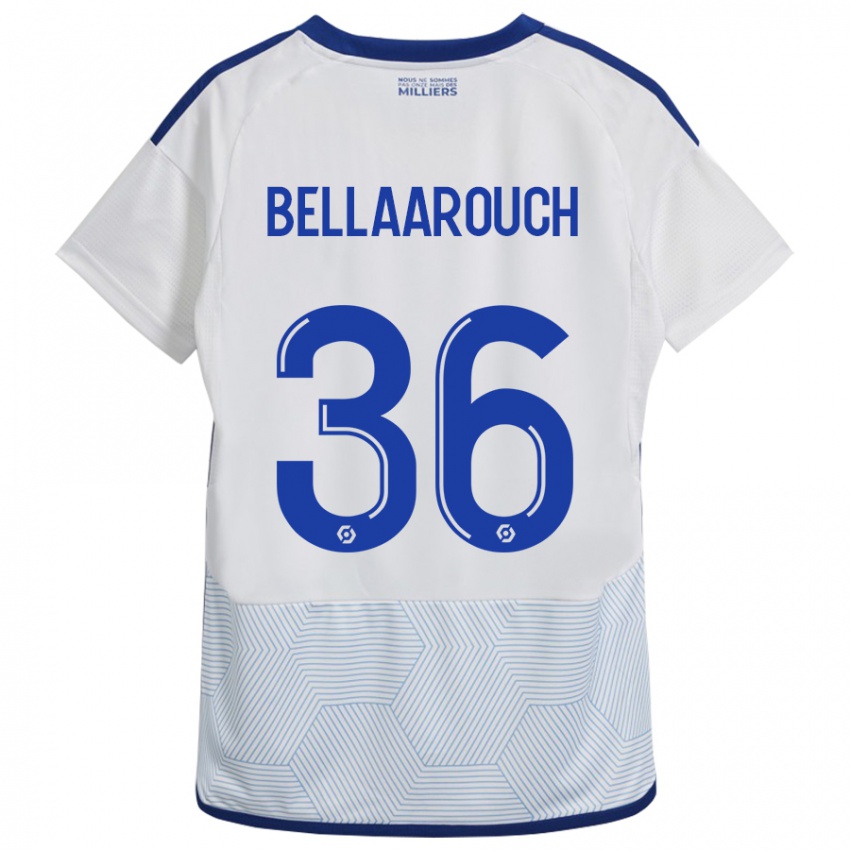 Børn Alaa Bellaarouch #36 Hvid Udebane Spillertrøjer 2023/24 Trøje T-Shirt