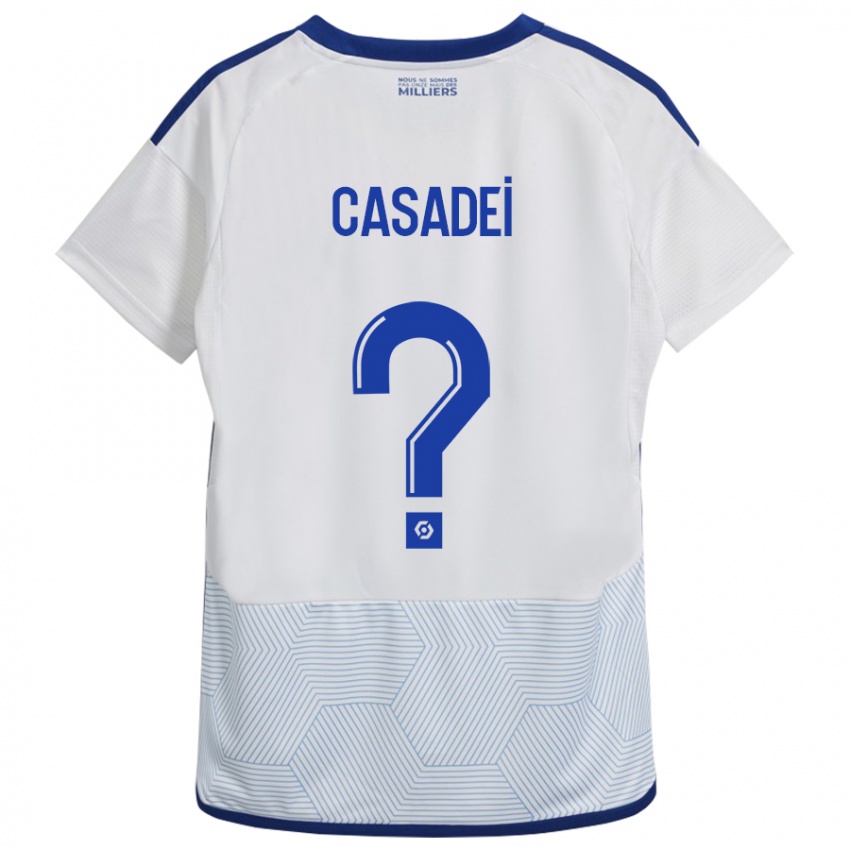 Børn Alexis Casadei #0 Hvid Udebane Spillertrøjer 2023/24 Trøje T-Shirt