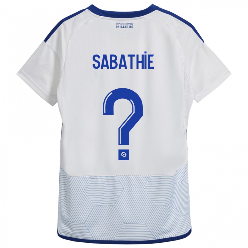 Børn Gabin Sabathié #0 Hvid Udebane Spillertrøjer 2023/24 Trøje T-Shirt