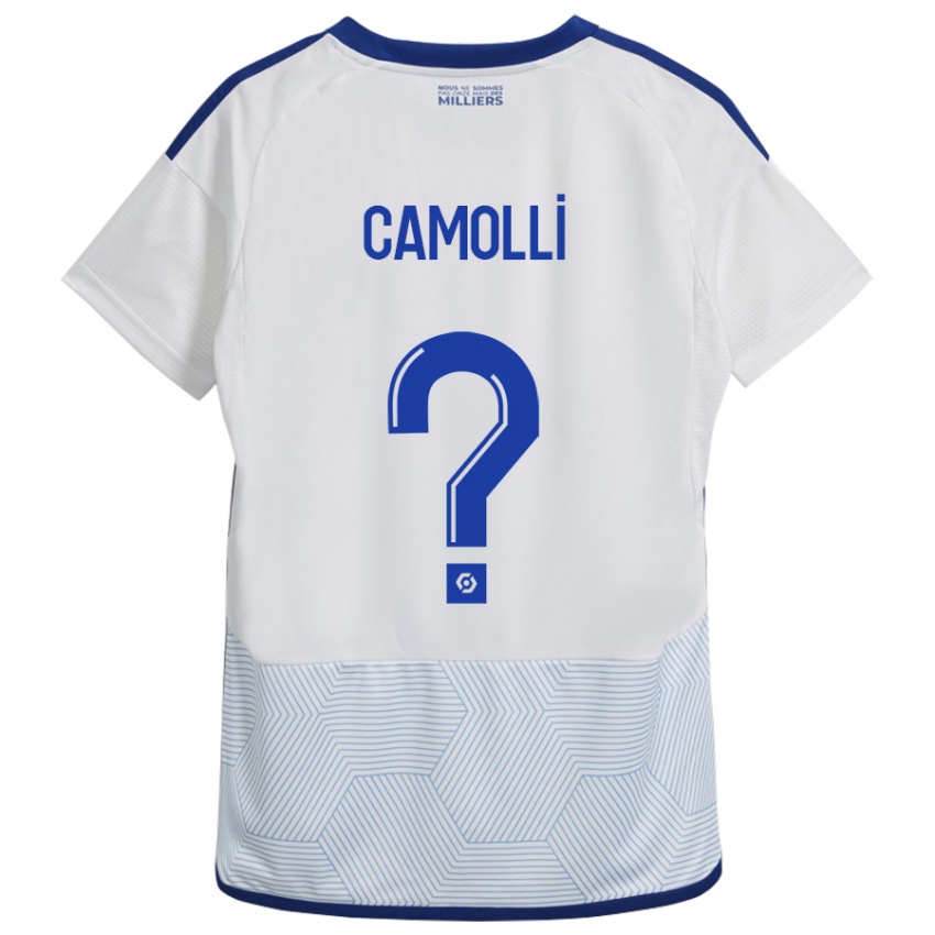 Børn Benjamin Camolli #0 Hvid Udebane Spillertrøjer 2023/24 Trøje T-Shirt