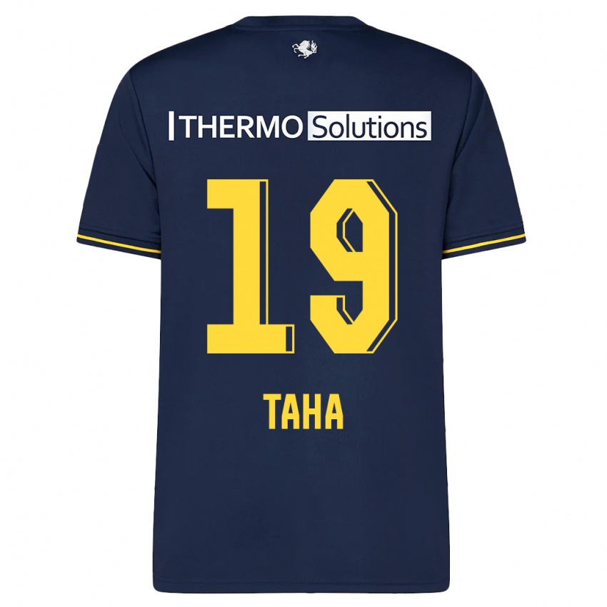Børn Younes Taha #19 Flåde Udebane Spillertrøjer 2023/24 Trøje T-Shirt