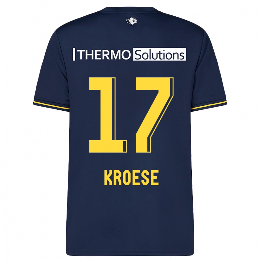 Børn Fieke Kroese #17 Flåde Udebane Spillertrøjer 2023/24 Trøje T-Shirt