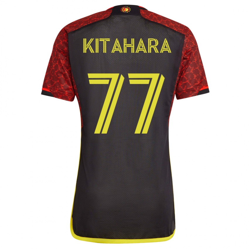 Børn Sota Kitahara #77 Appelsin Udebane Spillertrøjer 2023/24 Trøje T-Shirt