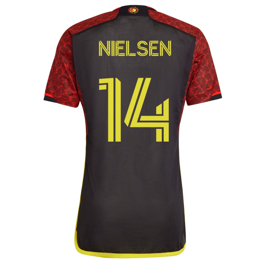 Børn Taylor Nielsen #14 Appelsin Udebane Spillertrøjer 2023/24 Trøje T-Shirt