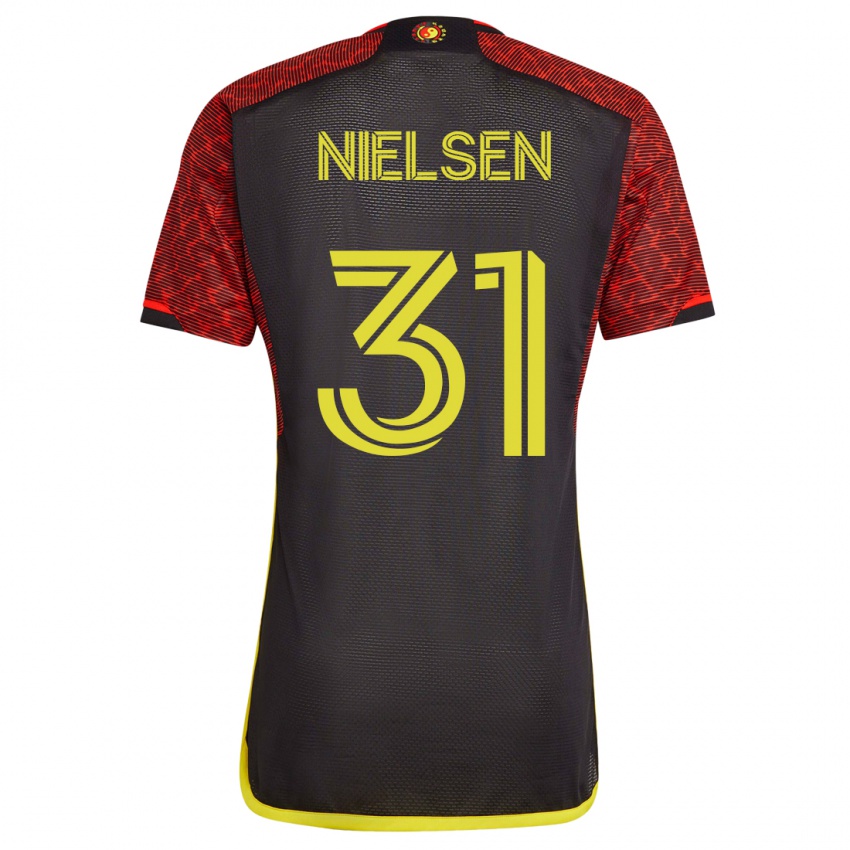 Børn Madeline Nielsen #31 Appelsin Udebane Spillertrøjer 2023/24 Trøje T-Shirt