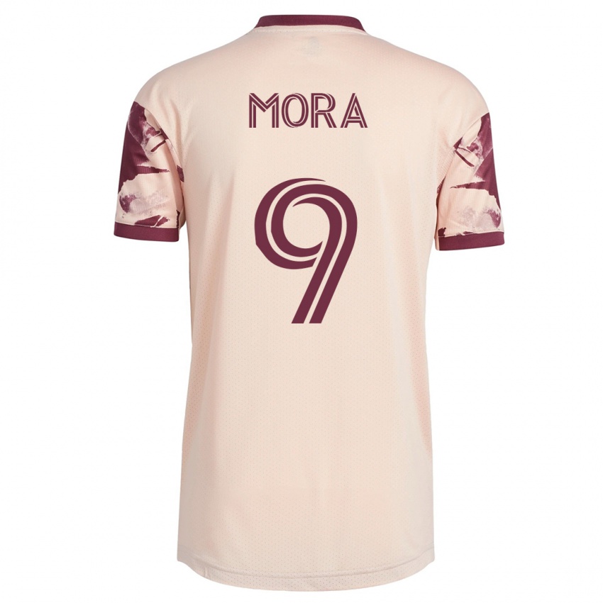 Børn Felipe Mora #9 Råhvid Udebane Spillertrøjer 2023/24 Trøje T-Shirt