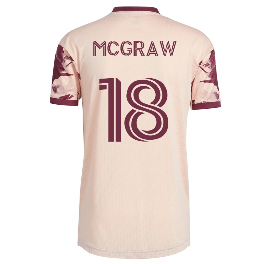 Børn Zac Mcgraw #18 Råhvid Udebane Spillertrøjer 2023/24 Trøje T-Shirt