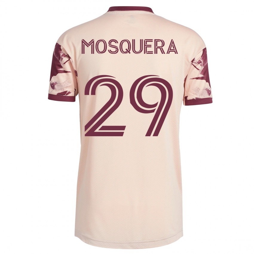 Børn Juan David Mosquera #29 Råhvid Udebane Spillertrøjer 2023/24 Trøje T-Shirt