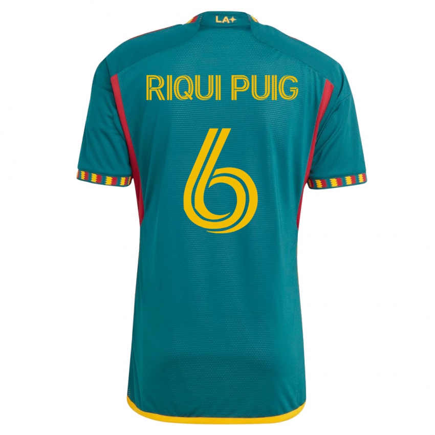 Børn Riqui Puig #6 Grøn Udebane Spillertrøjer 2023/24 Trøje T-Shirt