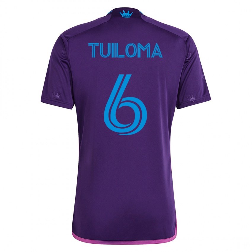 Børn Bill Tuiloma #6 Viol Udebane Spillertrøjer 2023/24 Trøje T-Shirt