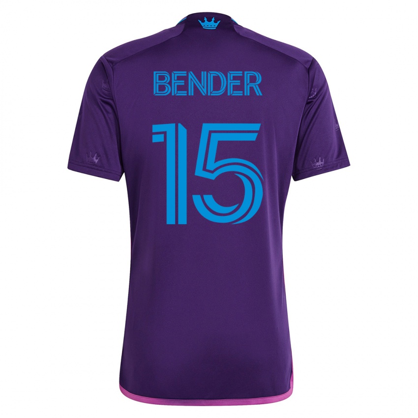 Børn Ben Bender #15 Viol Udebane Spillertrøjer 2023/24 Trøje T-Shirt
