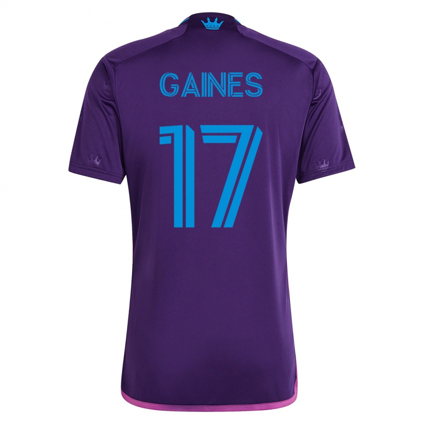 Børn Mckinze Gaines #17 Viol Udebane Spillertrøjer 2023/24 Trøje T-Shirt