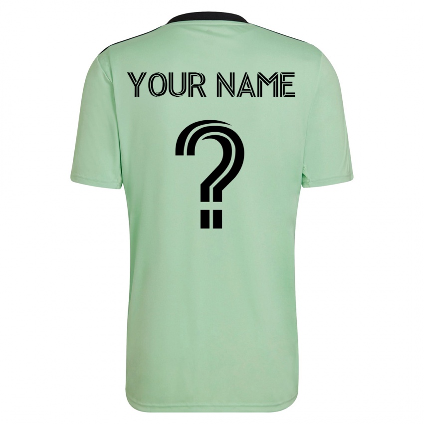 Børn Dit Navn #0 Lysegrøn Udebane Spillertrøjer 2023/24 Trøje T-Shirt