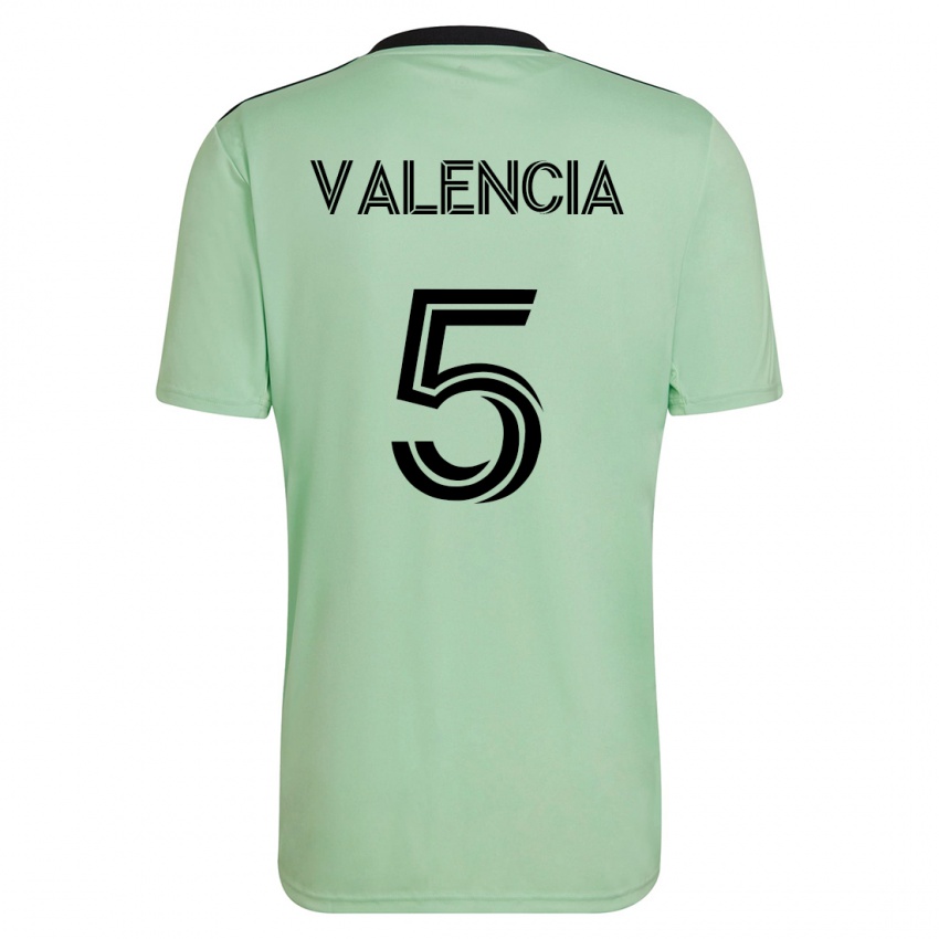 Børn Jhojan Valencia #5 Lysegrøn Udebane Spillertrøjer 2023/24 Trøje T-Shirt