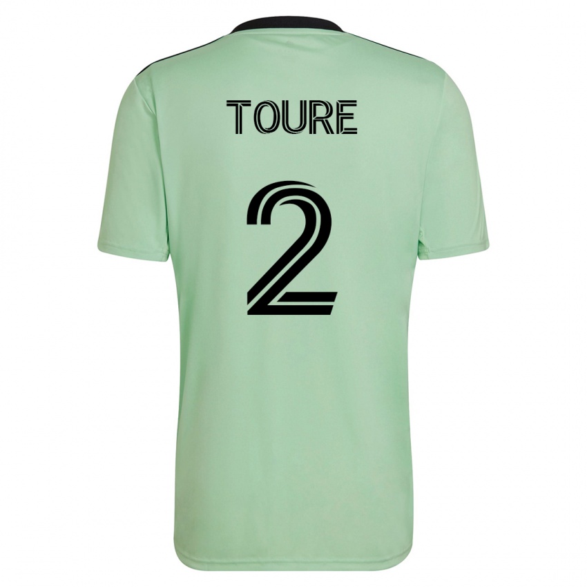 Børn Cheick Touré #2 Lysegrøn Udebane Spillertrøjer 2023/24 Trøje T-Shirt