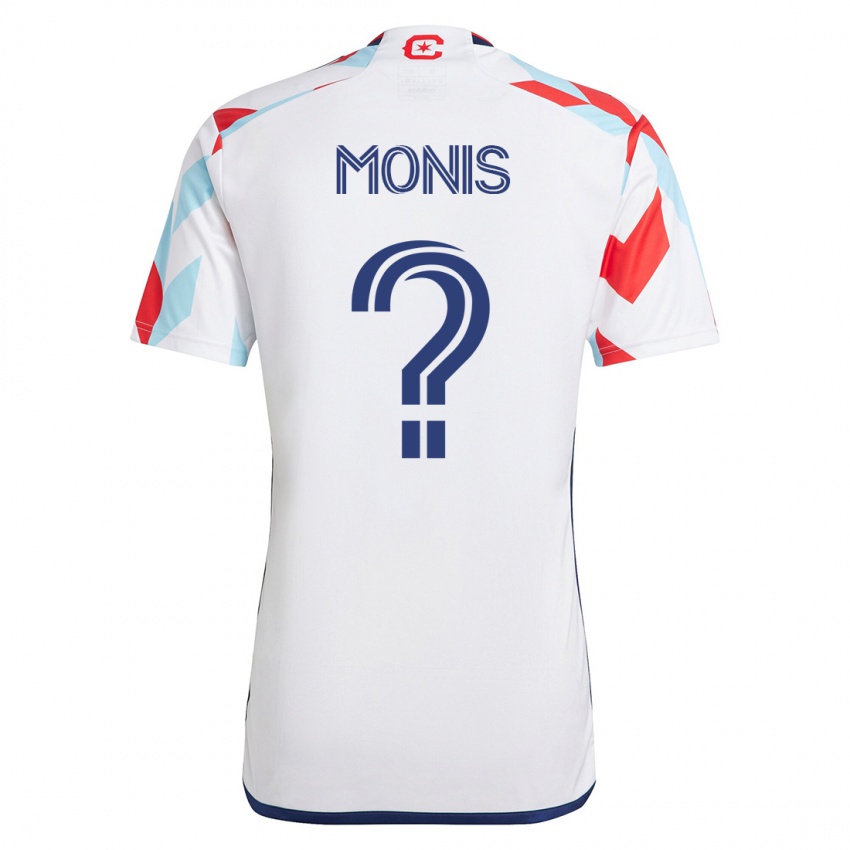 Børn Alex Monis #0 Hvid Blå Udebane Spillertrøjer 2023/24 Trøje T-Shirt