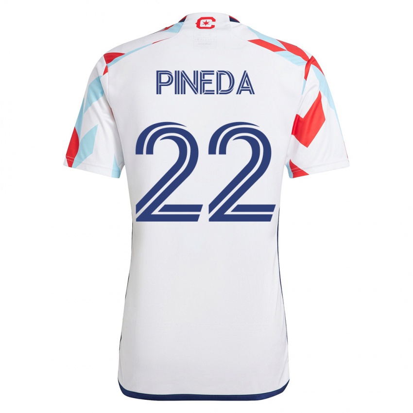 Børn Mauricio Pineda #22 Hvid Blå Udebane Spillertrøjer 2023/24 Trøje T-Shirt