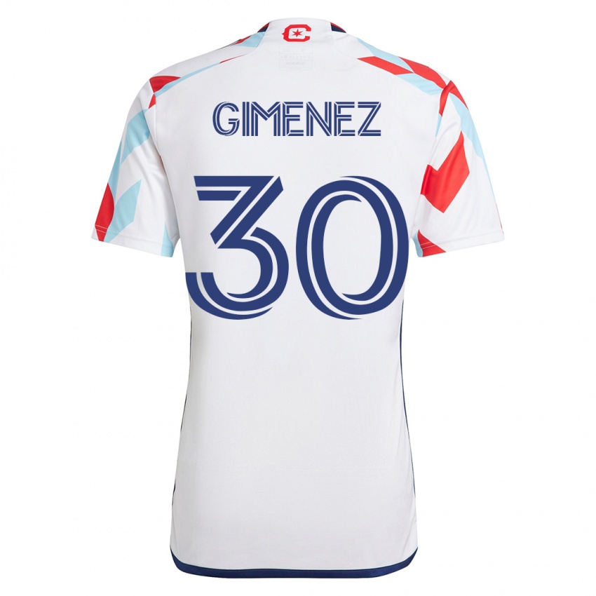 Børn Gastón Giménez #30 Hvid Blå Udebane Spillertrøjer 2023/24 Trøje T-Shirt