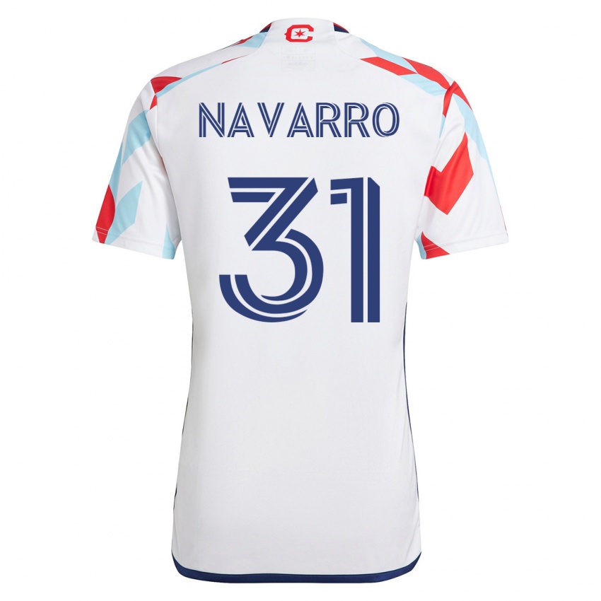 Børn Federico Navarro #31 Hvid Blå Udebane Spillertrøjer 2023/24 Trøje T-Shirt