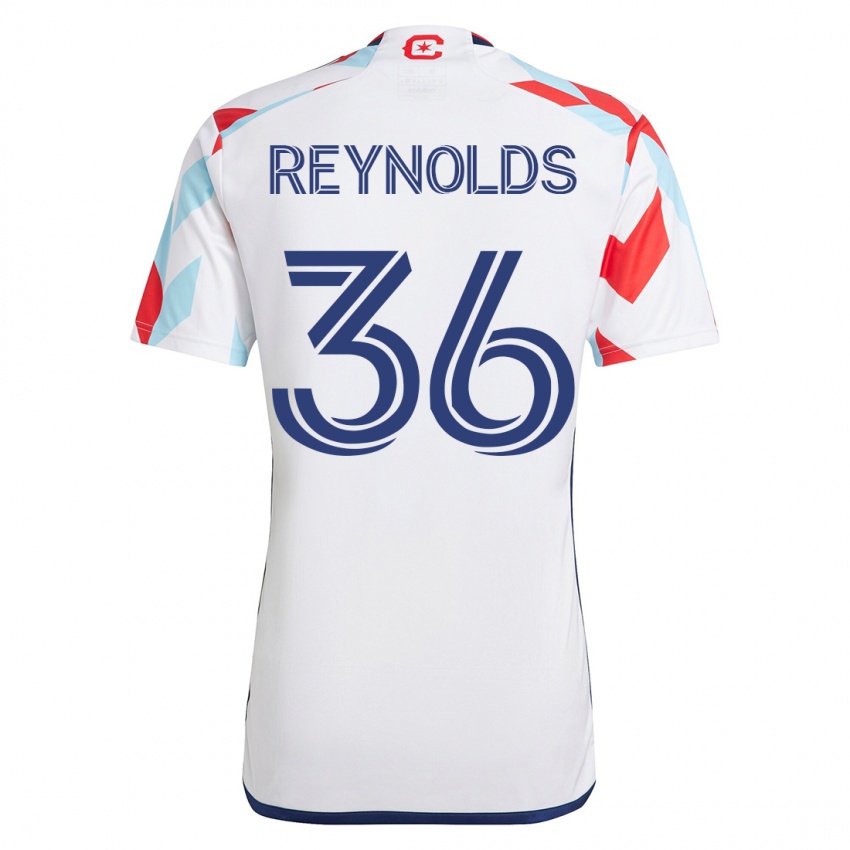 Børn Justin Reynolds #36 Hvid Blå Udebane Spillertrøjer 2023/24 Trøje T-Shirt