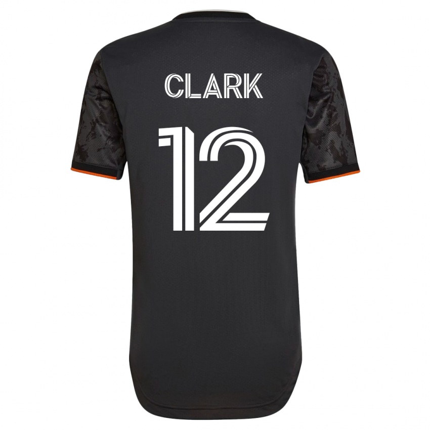 Børn Steve Clark #12 Sort Udebane Spillertrøjer 2023/24 Trøje T-Shirt