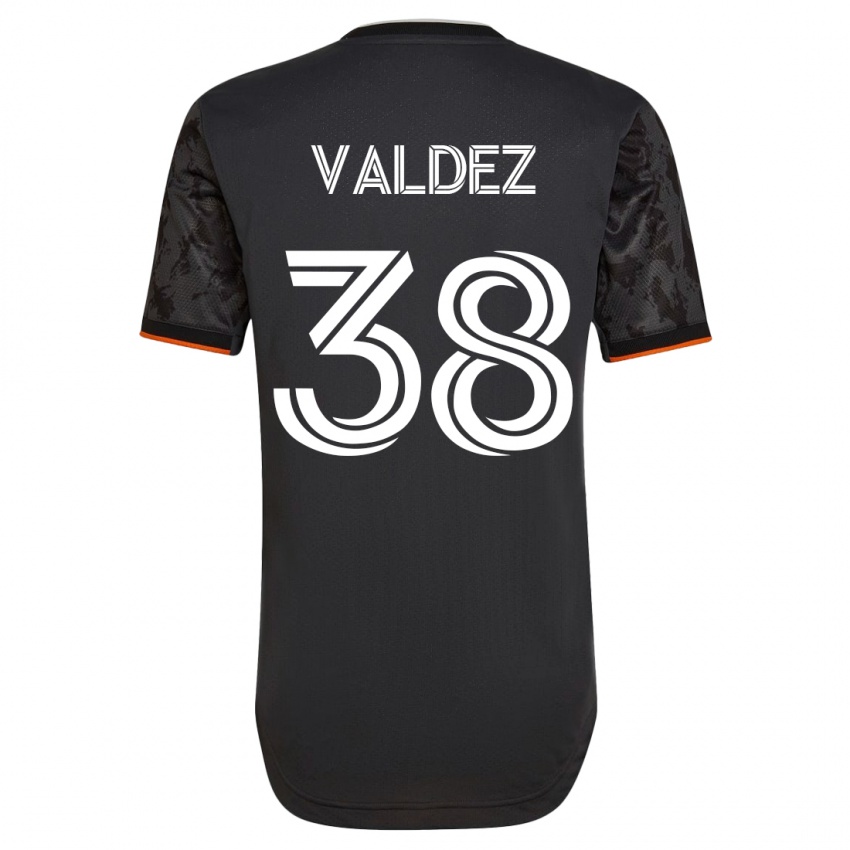 Børn Xavier Valdez #38 Sort Udebane Spillertrøjer 2023/24 Trøje T-Shirt
