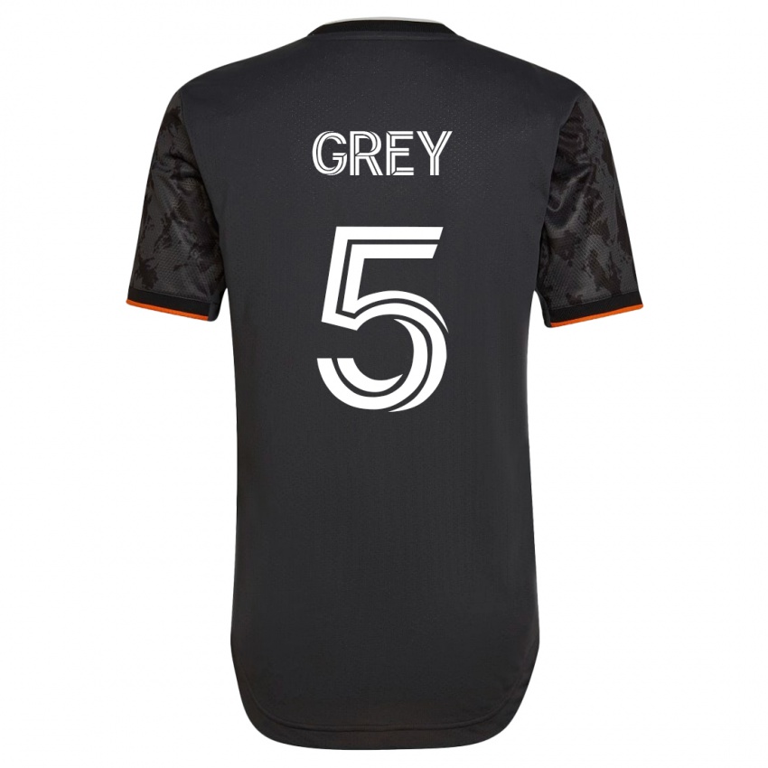 Børn Omar Grey #5 Sort Udebane Spillertrøjer 2023/24 Trøje T-Shirt