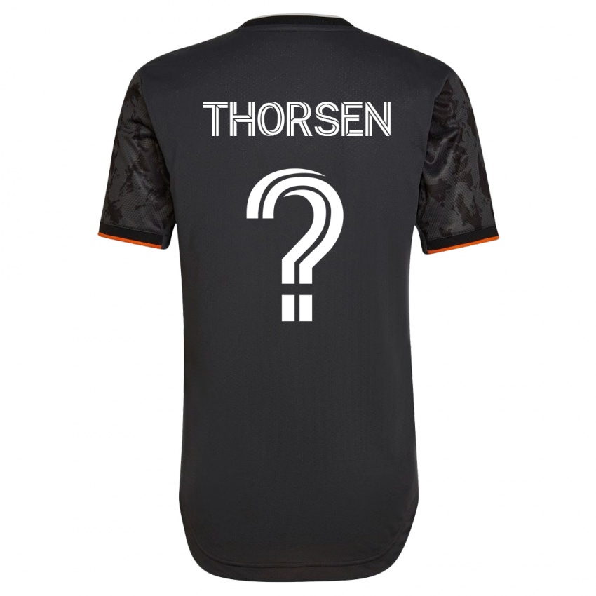Børn Liam Thorsen #0 Sort Udebane Spillertrøjer 2023/24 Trøje T-Shirt
