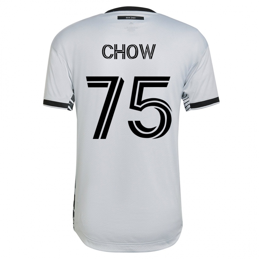 Børn Alex Chow #75 Hvid Udebane Spillertrøjer 2023/24 Trøje T-Shirt