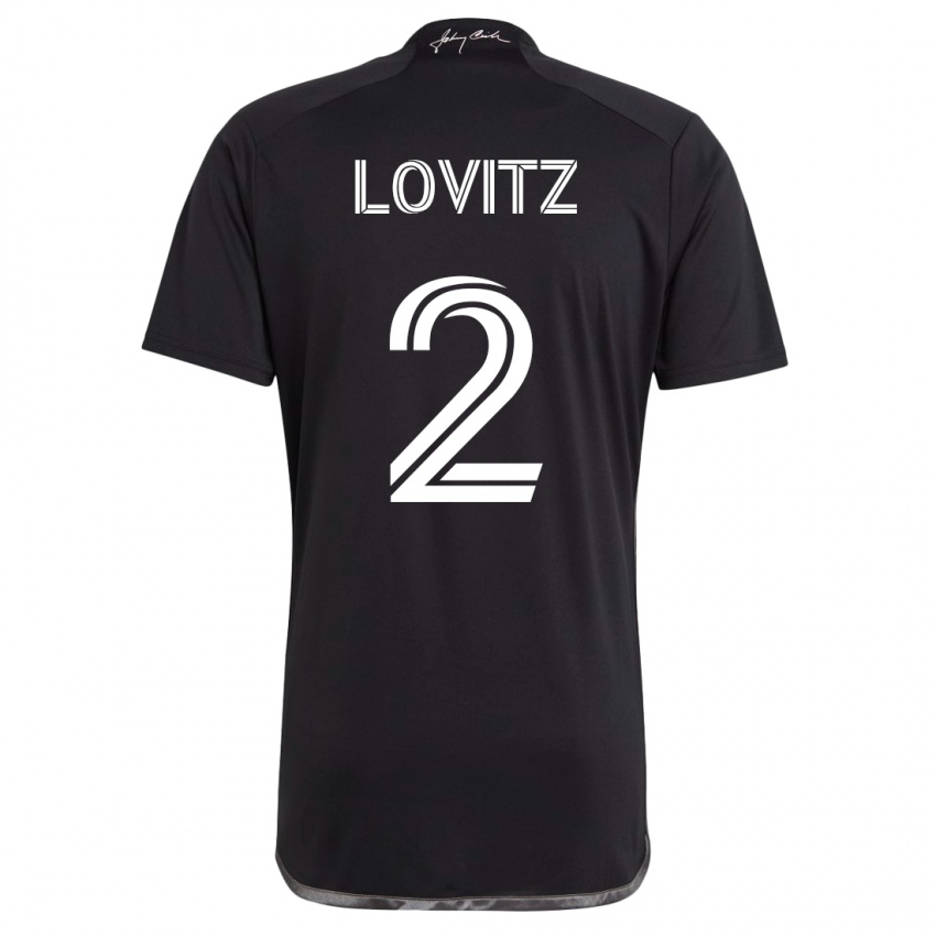 Børn Daniel Lovitz #2 Sort Udebane Spillertrøjer 2023/24 Trøje T-Shirt