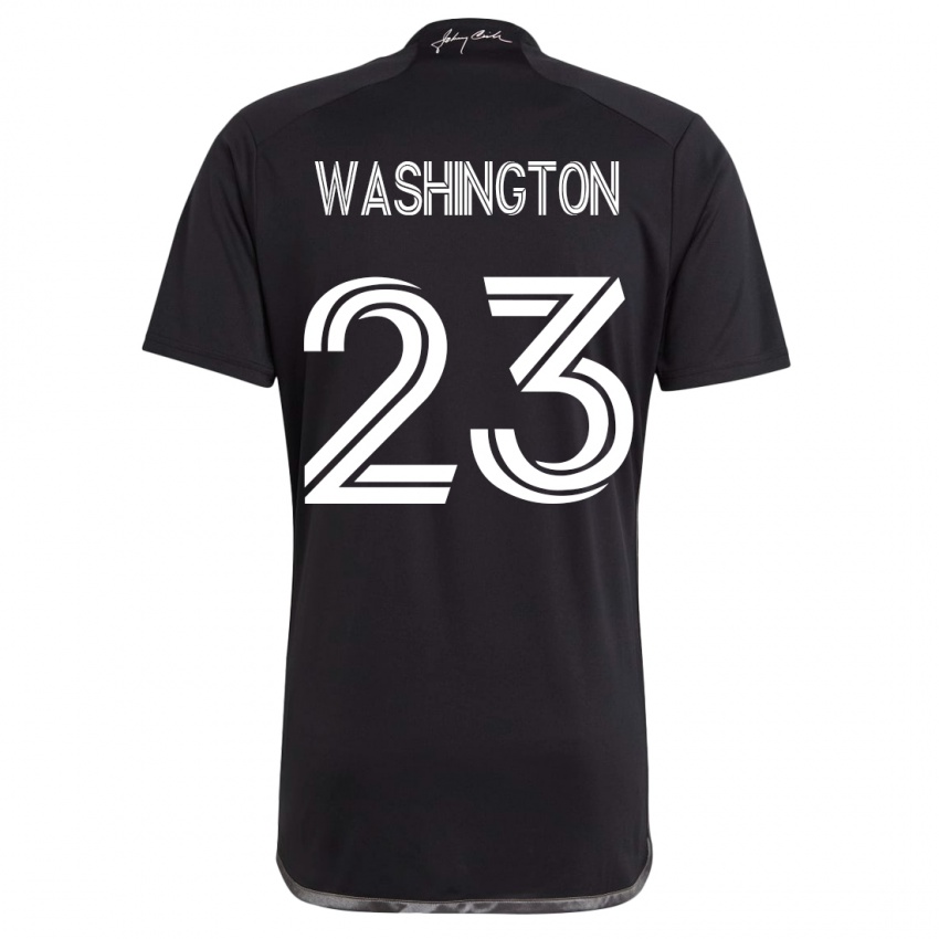 Børn Taylor Washington #23 Sort Udebane Spillertrøjer 2023/24 Trøje T-Shirt