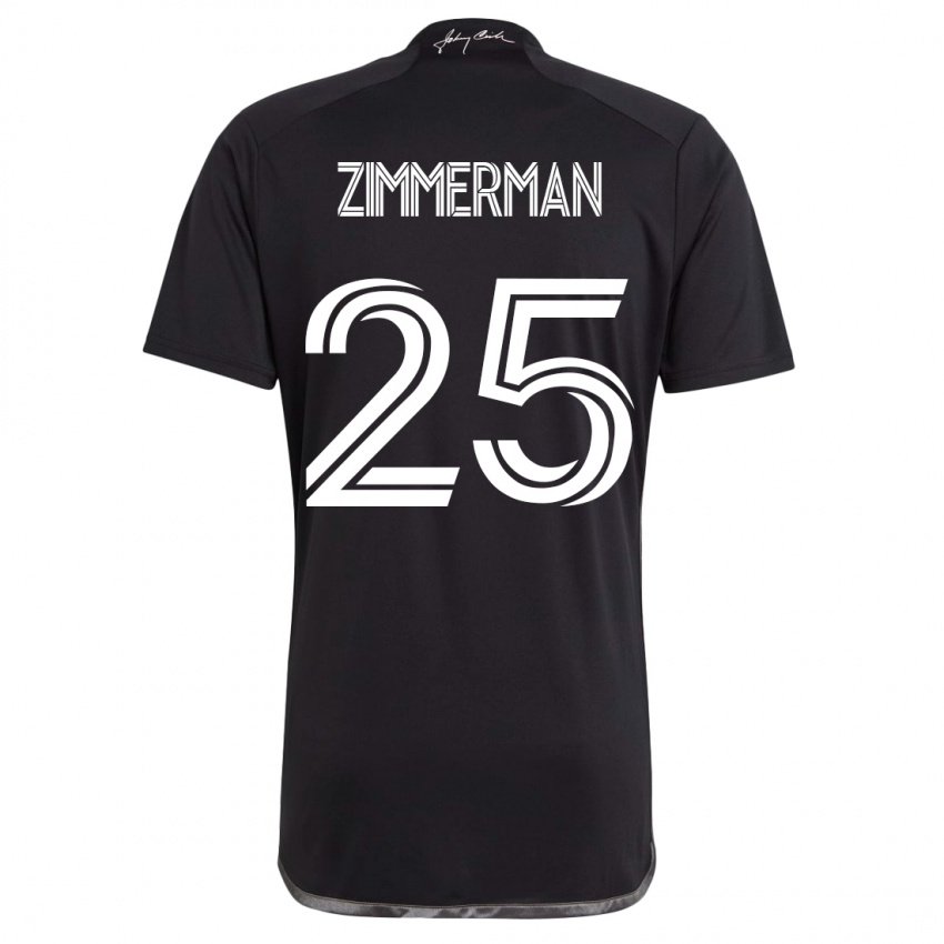 Børn Walker Zimmerman #25 Sort Udebane Spillertrøjer 2023/24 Trøje T-Shirt