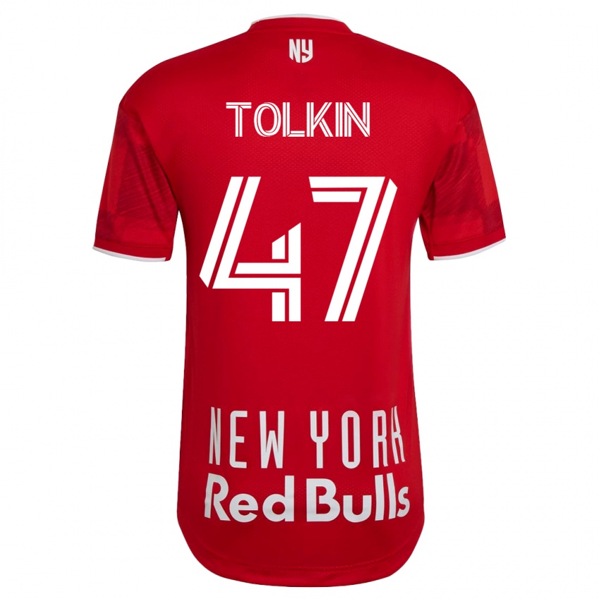 Børn John Tolkin #47 Beige-Guld Udebane Spillertrøjer 2023/24 Trøje T-Shirt