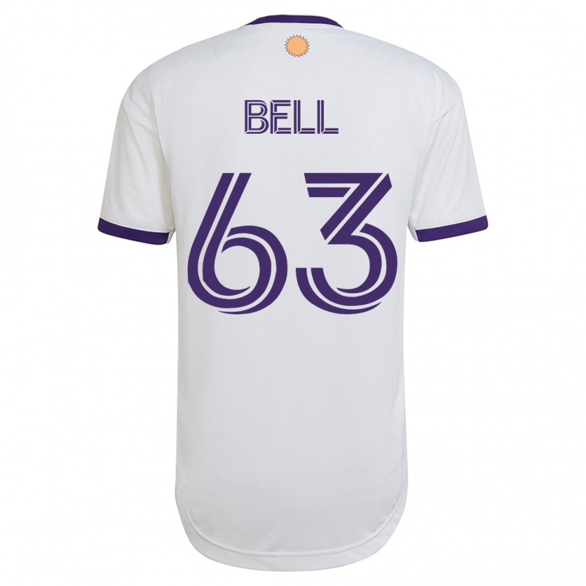 Børn Dominic Bell #63 Hvid Udebane Spillertrøjer 2023/24 Trøje T-Shirt