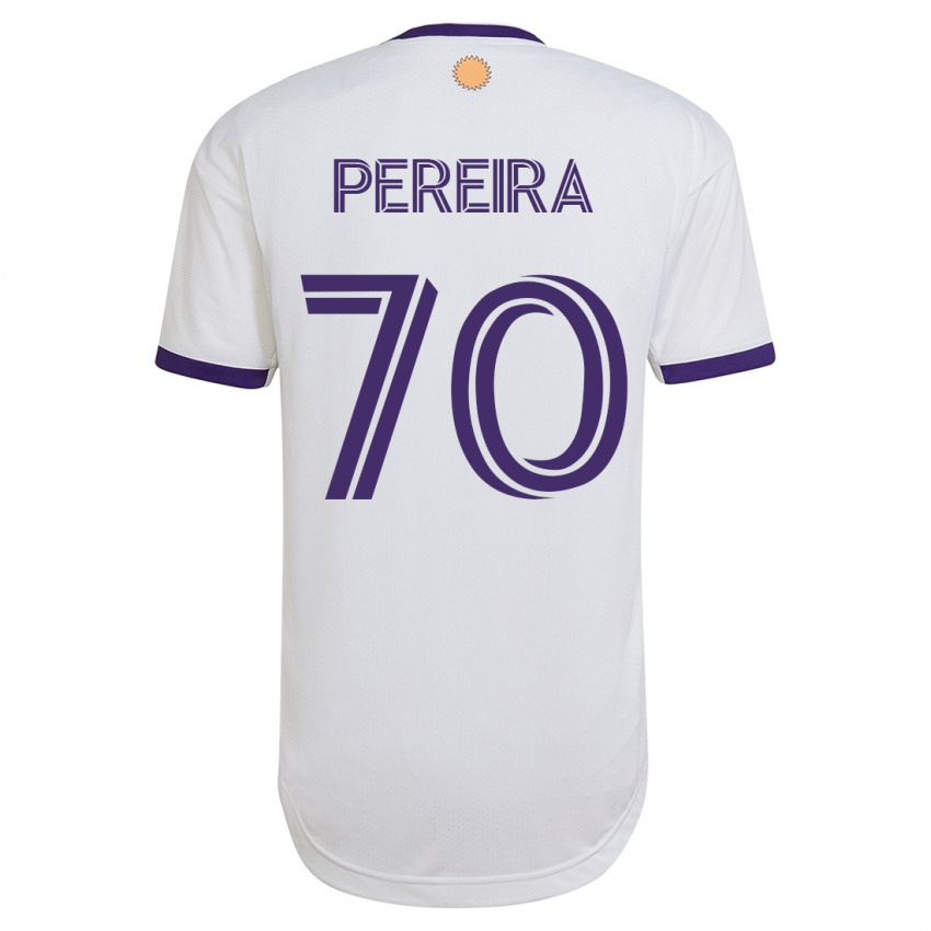 Børn Dominic Pereira #70 Hvid Udebane Spillertrøjer 2023/24 Trøje T-Shirt