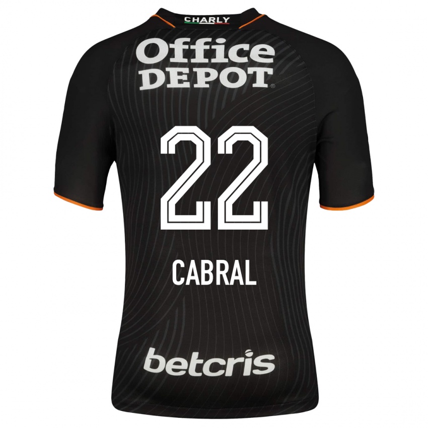 Børn Gustavo Cabral #22 Sort Udebane Spillertrøjer 2023/24 Trøje T-Shirt