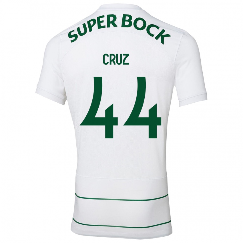 Børn Marco Cruz #44 Hvid Udebane Spillertrøjer 2023/24 Trøje T-Shirt