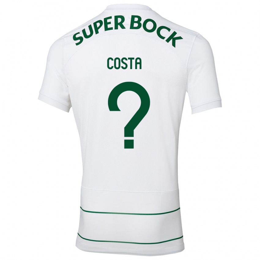 Børn Daniel Costa #0 Hvid Udebane Spillertrøjer 2023/24 Trøje T-Shirt