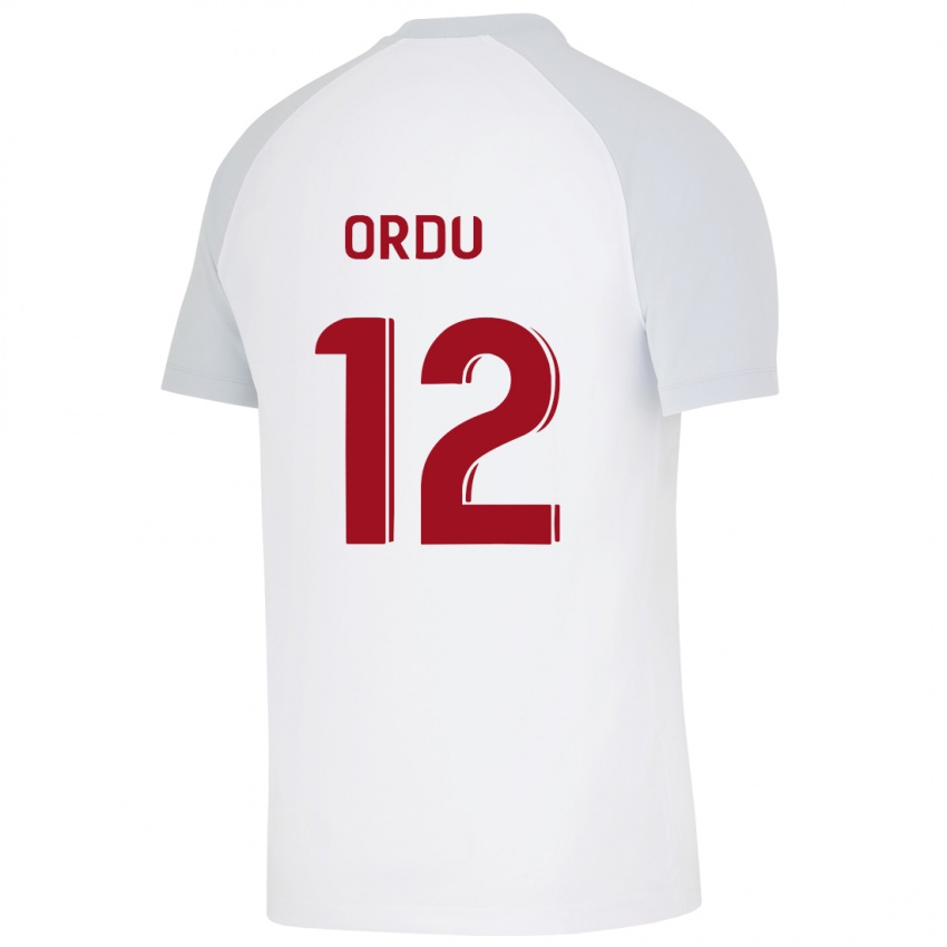 Børn Atakan Ordu #12 Hvid Udebane Spillertrøjer 2023/24 Trøje T-Shirt