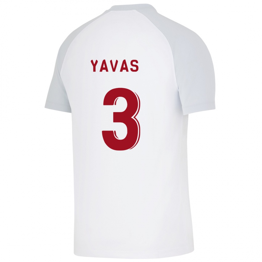 Børn Arda Yavas #3 Hvid Udebane Spillertrøjer 2023/24 Trøje T-Shirt