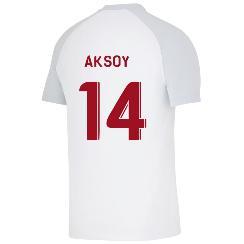 Børn Berkan Aksoy #14 Hvid Udebane Spillertrøjer 2023/24 Trøje T-Shirt