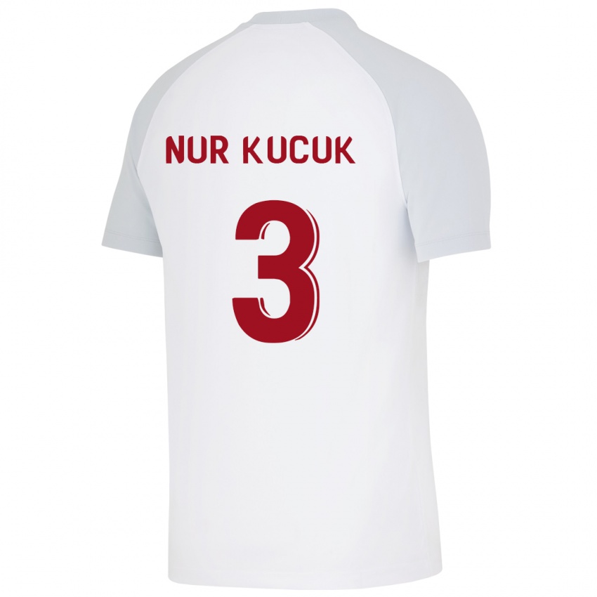 Børn Rabia Nur Küçük #3 Hvid Udebane Spillertrøjer 2023/24 Trøje T-Shirt