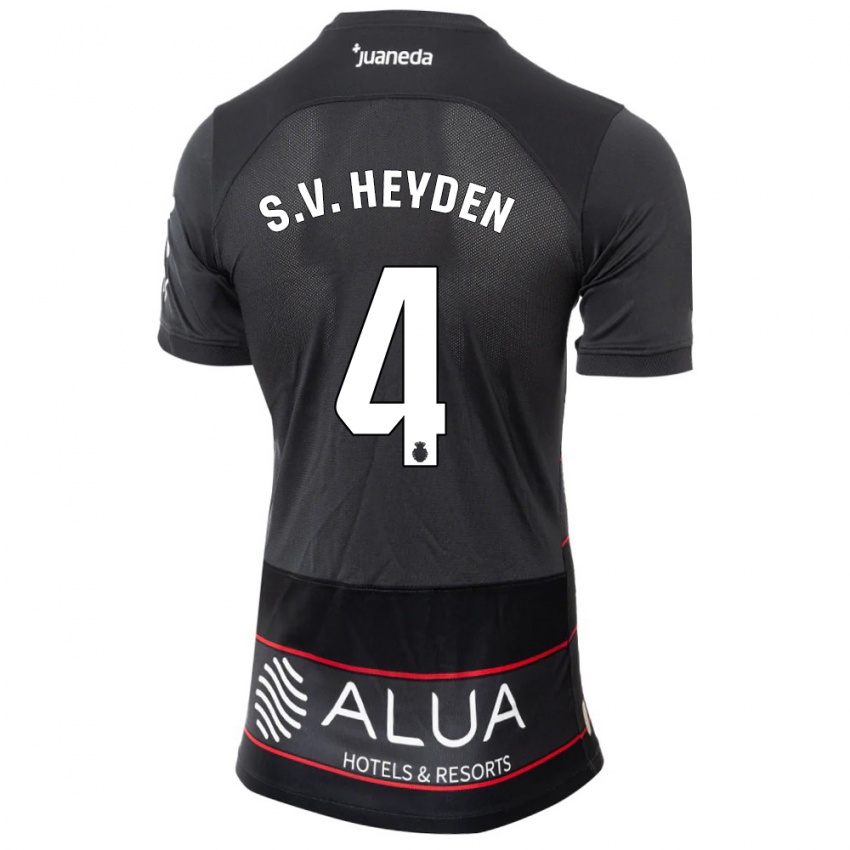 Børn Siebe Van Der Heyden #4 Sort Udebane Spillertrøjer 2023/24 Trøje T-Shirt