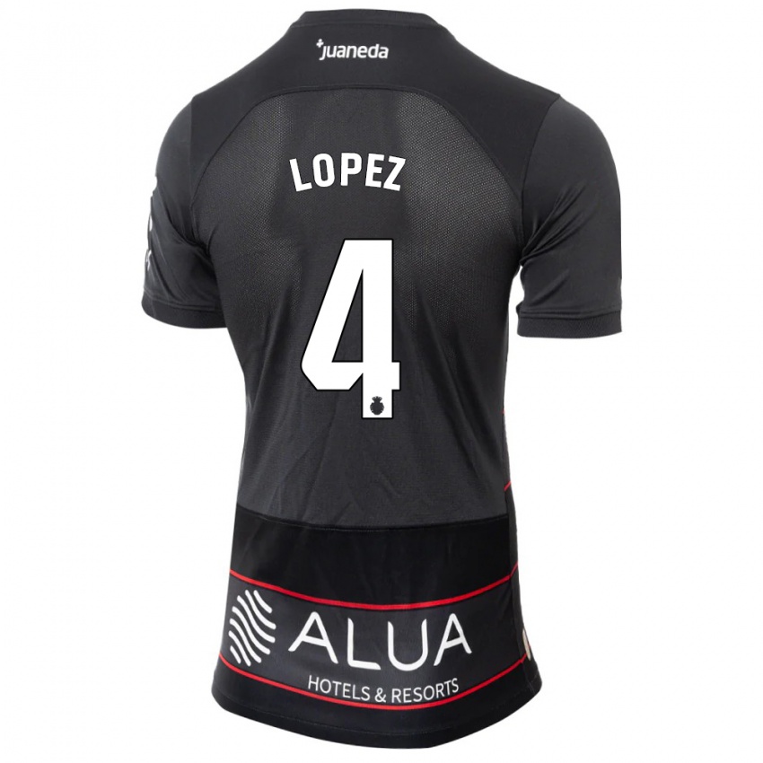 Børn David López #4 Sort Udebane Spillertrøjer 2023/24 Trøje T-Shirt