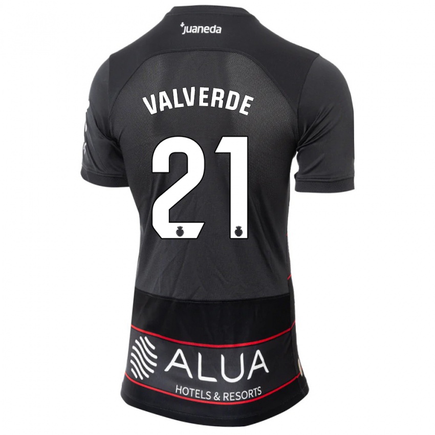 Børn David Valverde #21 Sort Udebane Spillertrøjer 2023/24 Trøje T-Shirt