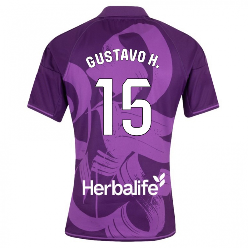 Børn Gustavo Henrique #15 Viol Udebane Spillertrøjer 2023/24 Trøje T-Shirt